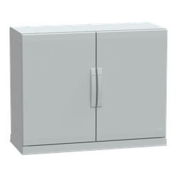 NSYPLAZ7104G – Floor standing polyester enclosure, Thalassa PLA, plain door, open bottom, 750x1000x420mm, IP54, IK10