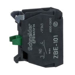 ZBE101 – Harmony, 22mm Push Button, add on contact block, 1 NO, screw clamp terminal