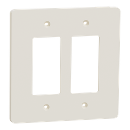 SQWS141002LA – Cover frame, X Series, 2 gangs, screw fixed, mid sized plus, light almond, matte finish