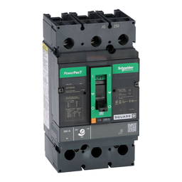 JGF36200 – Circuit breaker, PowerPacT J, 200A, 3 pole, 600VAC, 18kA, busbar, thermal magnetic, 80%