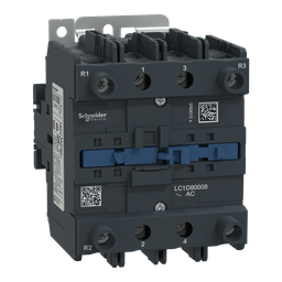 LC1D80008E7 – IEC contactor, TeSys Deca, nonreversing, 125A resistive, 4 pole, 2 NO and 2 NC, 48VAC 50/60Hz coil, open style