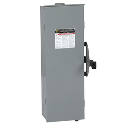 DTU361RB – Safety switch, double throw, non fusible, 30A, 600V, 3 pole, 30HP, NEMA 3R, bolt on provision