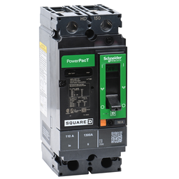 HDL26110 – Circuit breaker, PowerPacT H, 110A, 2 pole, 600VAC, 14kA, lugs, thermal magnetic, 80%
