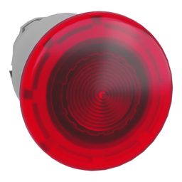 ZB4BW443 – Head for illuminated push button, Harmony XB4, metal, red mushroom 40mm, 22mm, universal LED, spring return