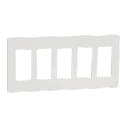 SQWP141005WH – Cover frame, X Series, 5 gangs, screwless, white, matte finish