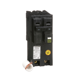 HOM220CAFI – Mini circuit breaker, Homeline, 20A, 2 pole, 120VAC, 10kA AIR, combo arc fault, pigtail neutral, plug in, UL