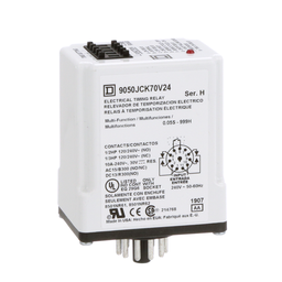 9050JCK70V24 – Timing Relay, Type JCK, plug In, multifunction, programmable, 0.5 second to 999 hours, 10A, 240 VAC, 240 VAC 50/60 Hz