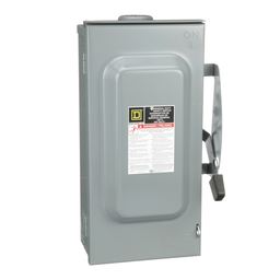 DU323RB – Safety switch, general duty, non fusible, 100A, 3 pole, 3 wire, 30hp, 240VAC, NEMA 3R, bolt on hub provision
