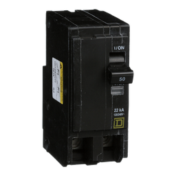 QO250VH – Mini circuit breaker, QO, 50A, 2 pole, 120/240VAC, 22kA, plug in
