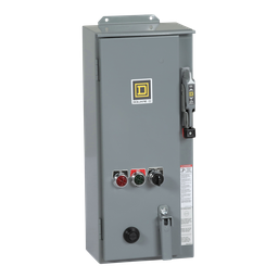 8538SCASP3 – NEMA combination starter, Type S, 30A fusible disconnect, Size 1, 27A, melting alloy overload, 120VAC coil, NEMA 3R/12