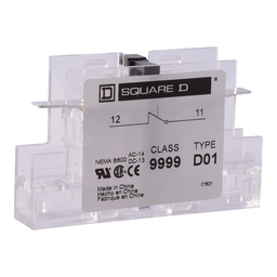 9999D01 – Contactor, Definite Purpose, auxiliary contact, 3A at 120 VAC, 1 NC contact, for 20A to 90A DPA contactors
