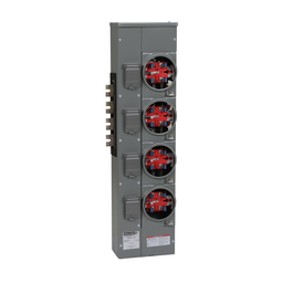 EZMR314125X – Branch unit, EZ Meter-Pak, 125A, 4 x 5 jaw sockets, 208Y/120VAC, no bypass, ringless, 1200A Al/Cu busbar