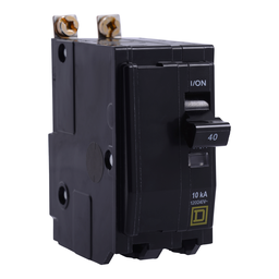 QOB2405238 – Mini circuit breaker, QO, 40A, 2 pole, 120/240VAC, 10kA, bolt on, ring