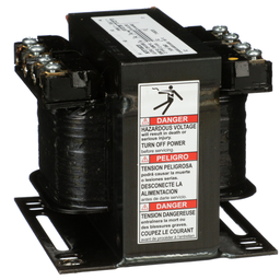 9070T100D20 – Transformer, Type T, industrial control, 100VA, 1 phase, 208/230/460V primary, 115V secondary, 55C rise