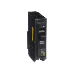 QO115HM – Mini circuit breaker, QO, 15A, 1 pole, 120VAC, 10kA, plug in, high magnetic