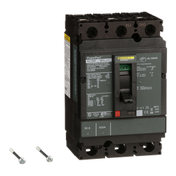 HJL36050 – Circuit breaker, PowerPacT H, 50A, 3 pole, 600VAC, 25kA, lugs, thermal magnetic, 80%