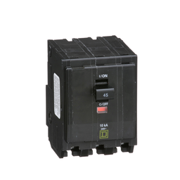 QO345 – Mini circuit breaker, QO, 45A, 3 pole, 120/240VAC, 10kA, plug in