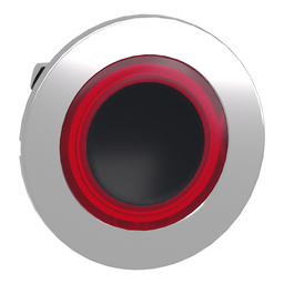ZB4FW943 – Head for illuminated push button, Harmony XB4, plastic, red flush, 30mm, universal LED, spring return, illuminated ring