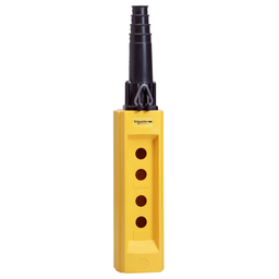 XACB04 – Empty pendant control station, Harmony XAC, plastic, yellow, 4 cut outs, for cable 10…22mm