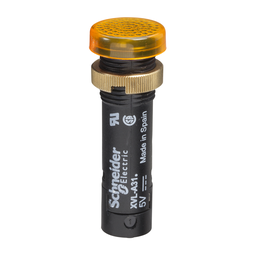 XVLA325 – Pilot light, Harmony XVL, plastic, yellow, 12mm, covered LED, 12V DC