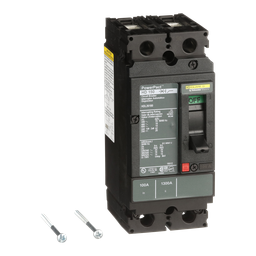HDL26100 – Circuit breaker, PowerPacT H, 100A, 2 pole, 600VAC, 14kA, lugs, thermal magnetic, 80%