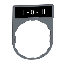 ZBY2186C0 – Legend holder, Harmony XB5, 30 x 40mm, grey bezel, 8 x 27mm legend, marked I-O-II