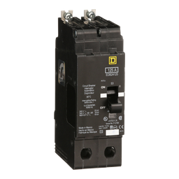 EDB24125 – Mini circuit breaker, E-Frame, 125A, 2 pole, 480Y/277VAC, 25kA max, bolt on