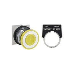 9001KR9Y – Push-button head, Harmony 9001K, metal, mushroom 41mm, yellow, 30mm, 2 positions, push-pull