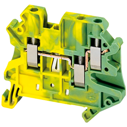 NSYTRV43PE – Terminal Blocks, Linergy, ground block, screw termination, 3 points, 26AWG to 10AWG, green/yellow