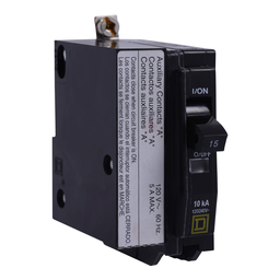 QOB1601200 – Mini circuit breaker, QO, 60A, 1 pole, 120/240VAC, 10kA, bolt on, aux switch 1A