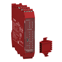 XPSMCMC10804B – safety controller, Modicon MCM, 8 inputs 4 outputs, combined with backplane expansion connector, screw