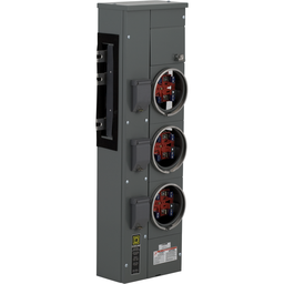 EZM113125X – Branch unit, EZ Meter-Pak, 125A, 3 x 4 jaw sockets, 120/240VAC, no bypass, ringed, 1200A Al/Cu busbar