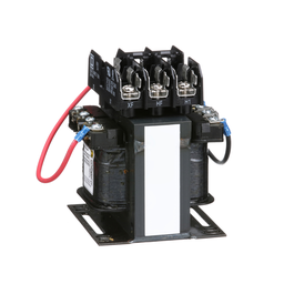 9070TF150D2 – Transformer, Type TF, industrial control, 150 VA, 240/480 VAC primary / 24 VDC secondary, 1 phase, 50/60 Hz, 55 °C rise