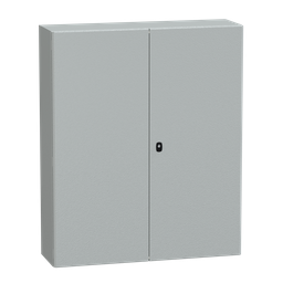 NSYS3D121030D – Wall mounted steel enclosure, PanelSeT S3D, double plain door, without mounting plate, 1200x1000x300mm, IP55, IK10