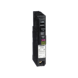QO115PDFC – Mini circuit breaker, QO, 15A, 1 pole, 120VAC, 10kA, plug in, dual function, plug on neutral, clam