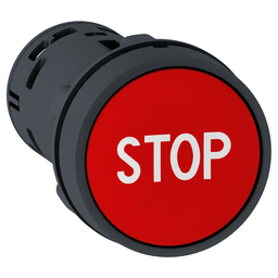 XB7NA4534 – Push button, Harmony XB7, PB, Spring Rtn, red, NO NC, White “STOP”