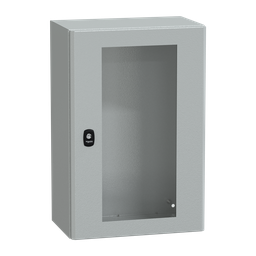 NSYS3D6425T – Wall mounted steel enclosure, PanelSeT S3D, transparent door, without mounting plate, 600x400x250mm, IP66, IK08