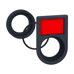 ZB5AZ025 – Flush mounting kit, Harmony XB5, mounting kit 30mm for push buttons and pilot lights 22mm, plastic, 2 line legend