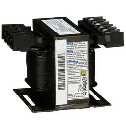 9070T150D19 – Transformer, Type T, industrial control, 150VA, 1 phase, 208/240/277/380/480V primary, 24V secondary, 55C rise