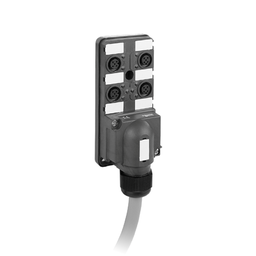 ABE9C1241L10 – IP67 passive splitter box – cable 10 m – with 4 channels M12 connector – Led