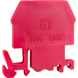 9080GMR6B – Terminal block, Linergy, end barrier, red color, for 9080GM6 or 9080GR6 terminal block