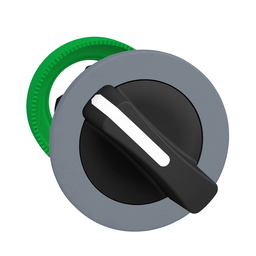 ZB5FD2C0 – Flush mounted selector switch head, Harmony XB5, plastic, black, 30mm, 2 positions, stay put, grey bezel