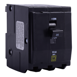 QO3355238 – Mini circuit breaker, QO, 35A, 3 pole, 120/240VAC, 10kA, plug in, ring