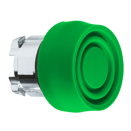 ZB4BP3S – Head for non illuminated push button, Harmony XB4, metal, flush, green, 22mm, spring return, coloured boot, unmarked