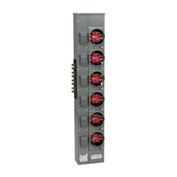 EZM316125X – Branch unit, EZ Meter-Pak, 125A, 6 x 5 jaw sockets, 208Y/120VAC, no bypass, ringed, 1200A Al/Cu busbar