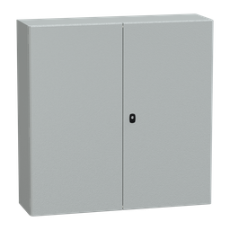 NSYS3D101030D – Wall mounted steel enclosure, PanelSeT S3D, double plain door, without mounting plate, 1000x1000x300mm, IP55, IK10