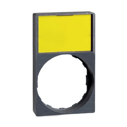 ZBY6H102 – Legend holder, Harmony XB4, 30 x 50mm, for flush, plastic, grey, 8 x 27mm yellow blank legend, unmarked