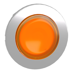 ZB4FH53 – Head for illuminated push button, Harmony XB4, metal, orange projecting, 30mm, universal LED, push-push, unmarked