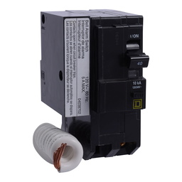 QO240EPD2100 – Mini circuit breaker, QO, 40A, 2 pole, 120/240VAC, 10kA, plug in, 30mA grd fault B, alarm switch