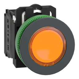 XB5FW35G5 – Illuminated push button, Harmony XB5, antimicrobial, plastic, orange, 30mm, universal LED, 1NO   1NC, 110…120V AC